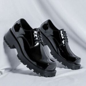 Chunky Platform Leather Derby Shoes